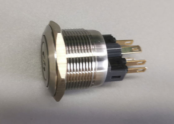 Aluminium 5A Ring LED 22mm Sakelar Tombol Tekan Anti Perusak